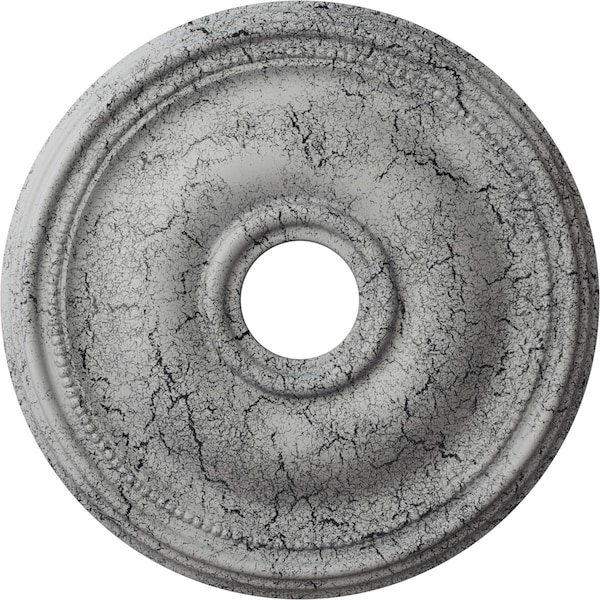 Ekena Millwork Bradford Medallion (Canopies up to 4 3/8"), 18 1/8"OD x 3 3/4"ID x 1 1/8"P, Ultra Pure White Crackle CM18BRUWC - main